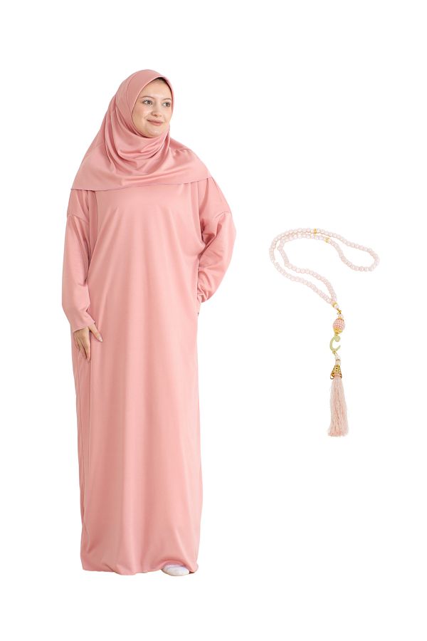 Modish Group-Elegant Prayer Dress and Turban - Rosary and Shawl Set, Muslim Abaya Clothes 1