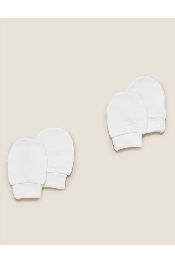 Marks & Spencer Saf Pamuk 2'li Eldiven (0-12 Ay)