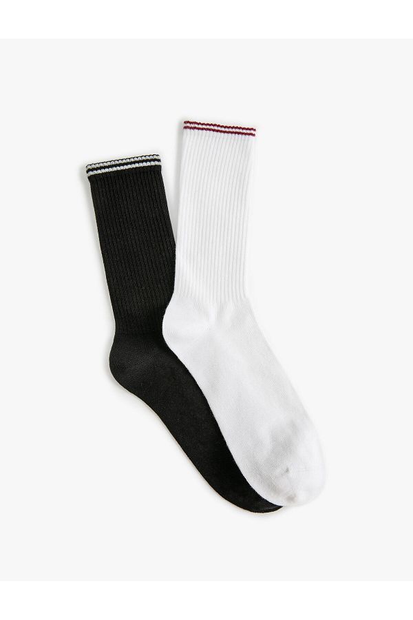 Koton-Set of 2 Socks with Multicolored Stripe Pattern 1