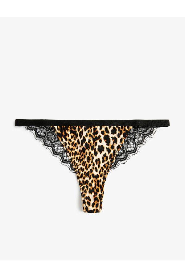 Koton-String Panties Lace Leopard Patterned 1