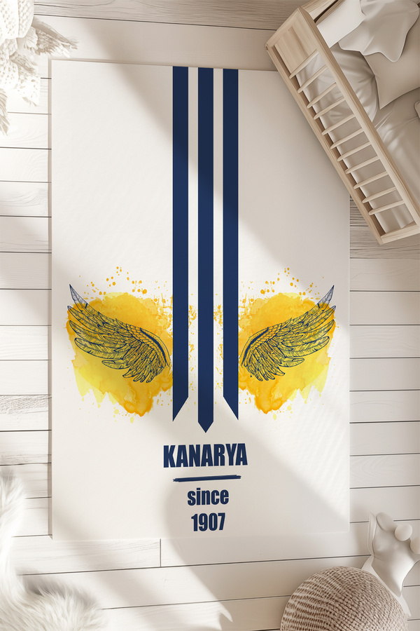Homiko Sarı Lacivert Kanarya Desenli Çocuk Ve Bebek Odası Halısı Tlh-165