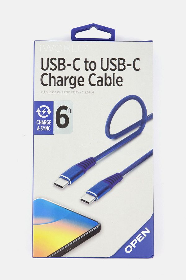 iWorld-USB To USB Charge Cable, Blue 1
