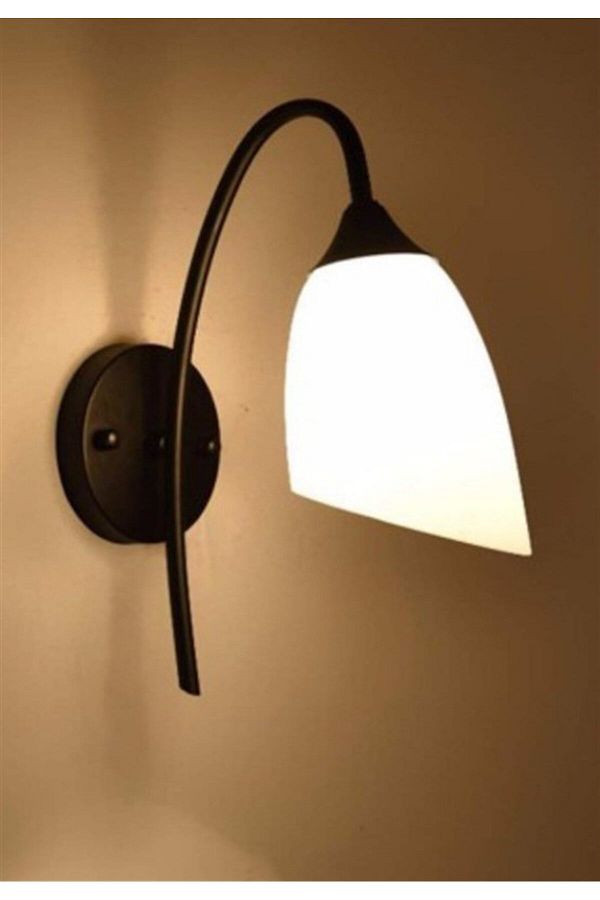 Taşcan Aydınlatma-Single Tulip Black Applique-glassy 1