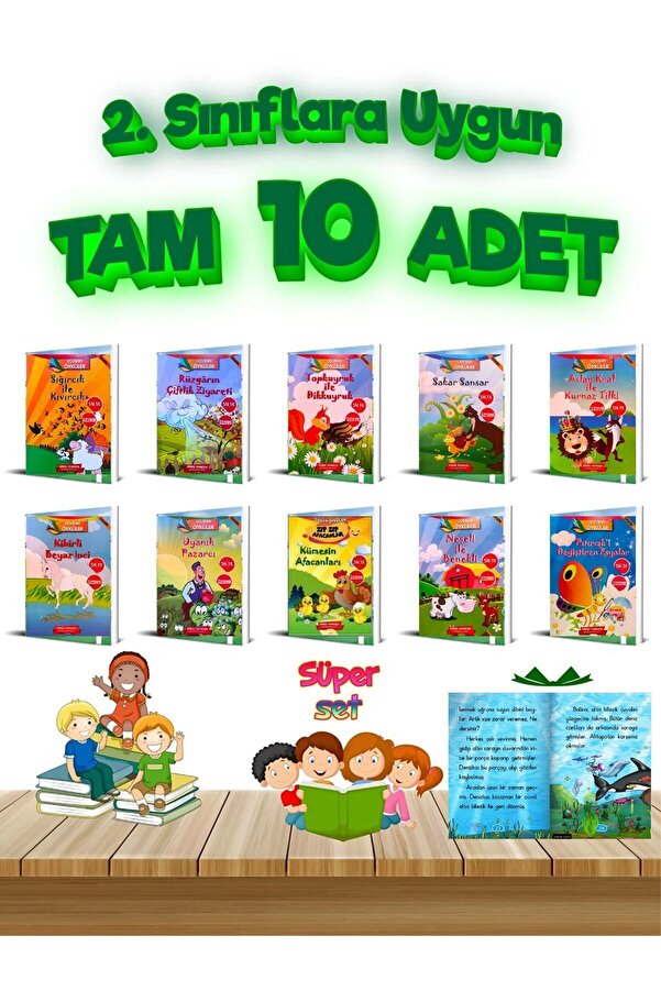 GÖNÜL YAYINCILIK Okumayı Sevdiren Öyküler 32 Sayfa Hikaye Serisi 2.sınıflara Uygun 10'lu Hikaye Seti