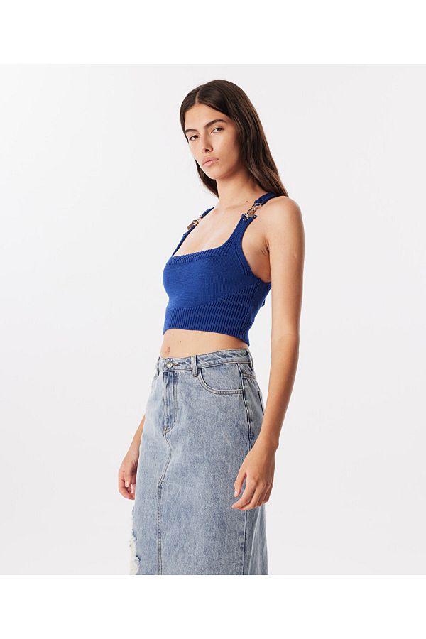 Twist-Stylish Bustier with Metal Accessories 1