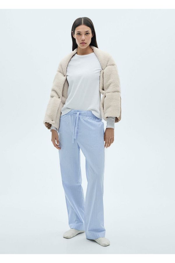 MANGO Woman-Fur Coat with Buttons 1