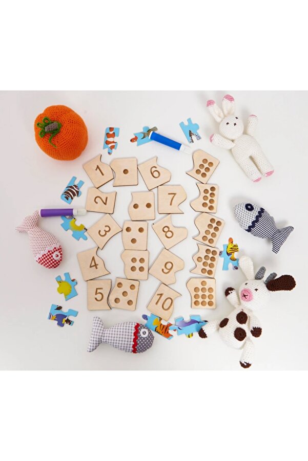 WoodStory Ahşap Sayı Bulmacası Büyük Harf ve Küçük Harf Eşleştirme Montessori  Eğitici