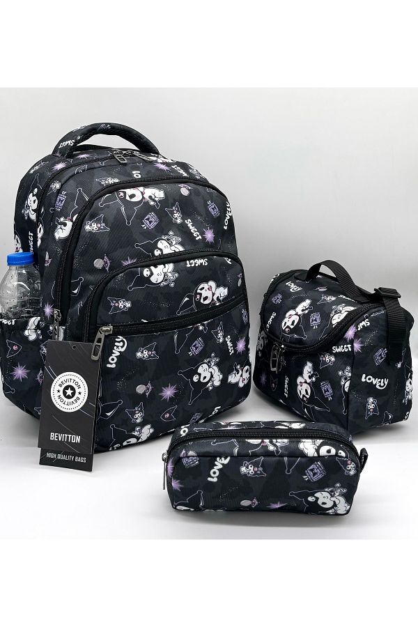 Bevitton-Set of 3 Primary School Bags for Girl - Character Pattern 1
