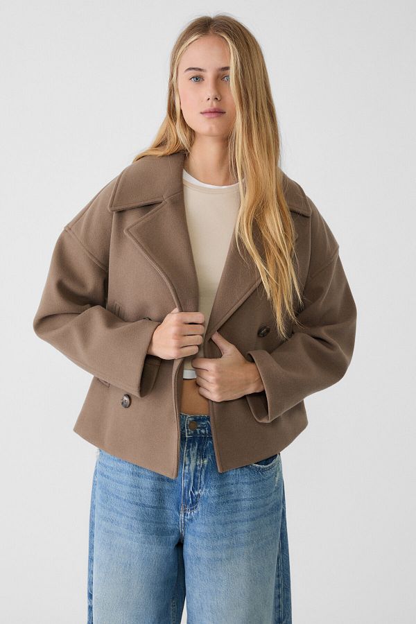 Stradivarius-Short Double-Breasted Jacket 1