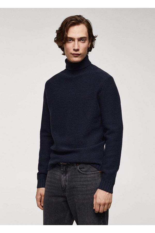 MANGO Man-Knitted Turtleneck Sweater 1