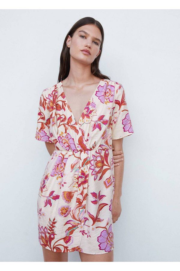 MANGO Woman-Rochie scurtă cu model 1