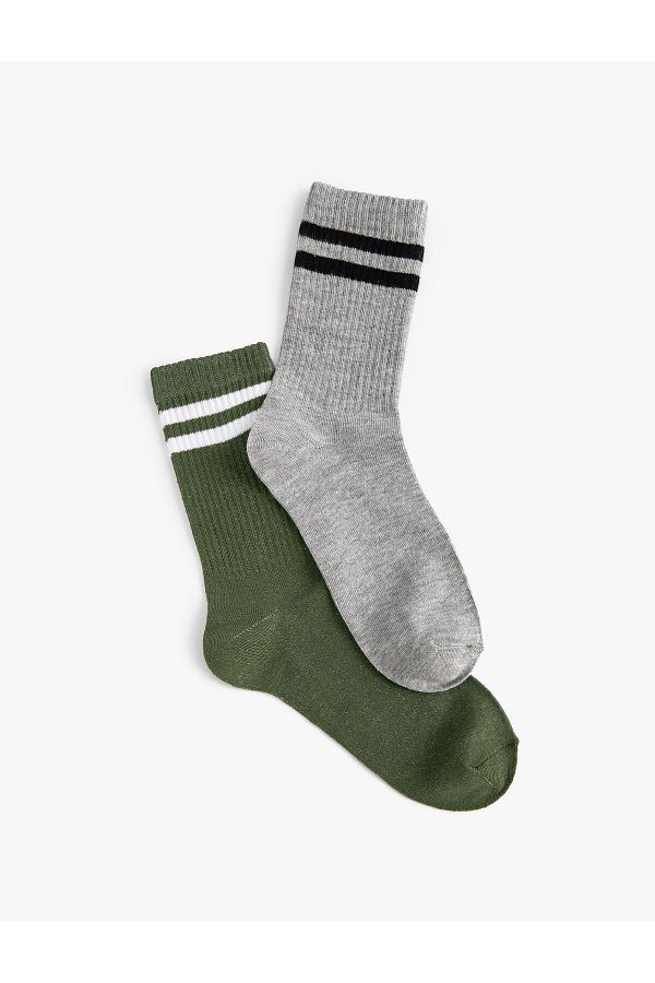 Koton-College Socks Set of 2 - Stripe Pattern and Color 1