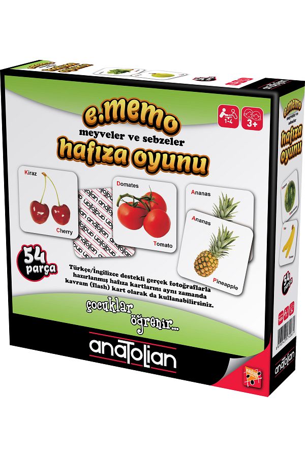 Anatolian Puzzle-Fruits and Vegetables - 54 Piece Memory Game 7406 1