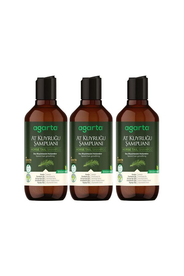 Agarta-Natural Shampoo - Ponytail 400 ml X 3 Pieces 1