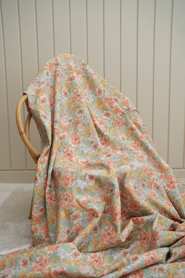 Tuğba Kuğu-Printed Panama Fabric (100% Cotton) |   Flower Garden 1
