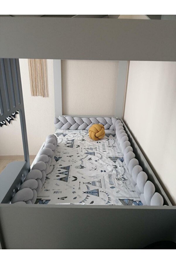 düğüm yastık 500 Cm 3 Örgü Beşik Korumalık ( 90 X 190 Yataklara Uygun )