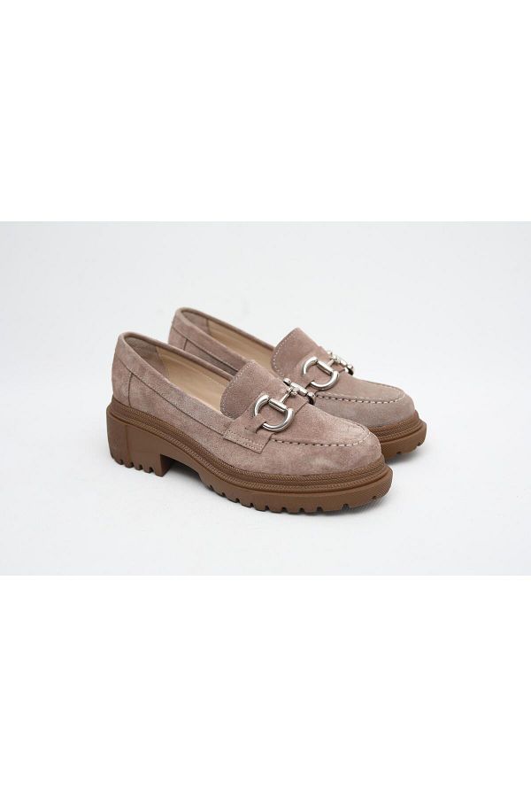 LA PASSION-LOAFER DE PIELE GROSĂ DE PIELE VERABILĂ CU CATARAMĂ DE MINK 1