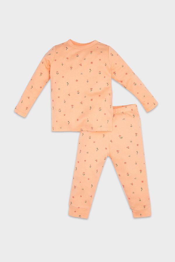 DeFacto-Baby Girl Floral Long Sleeve 2-Piece Pajamas Set D8291A5Ns 1