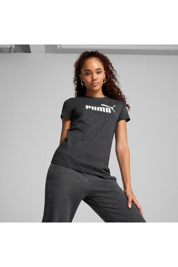 Puma-رقم ESS. تي شيرت بشعار واحد - هيذر رمادي داكن 1