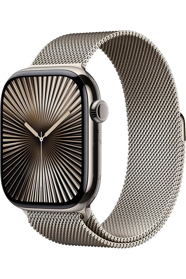 Apple-Watch Series 10 GPS + Cellular 46mm Natural Titanium Case with Natural Milanese Loop - S/M 1