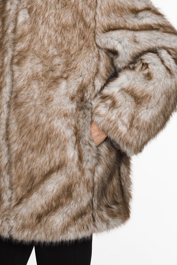 今日のみ値下げ　ORGUE オルグ Loose fur coat【Beige】 4th & Reckless oversized tie waist faux fur maxi coat in