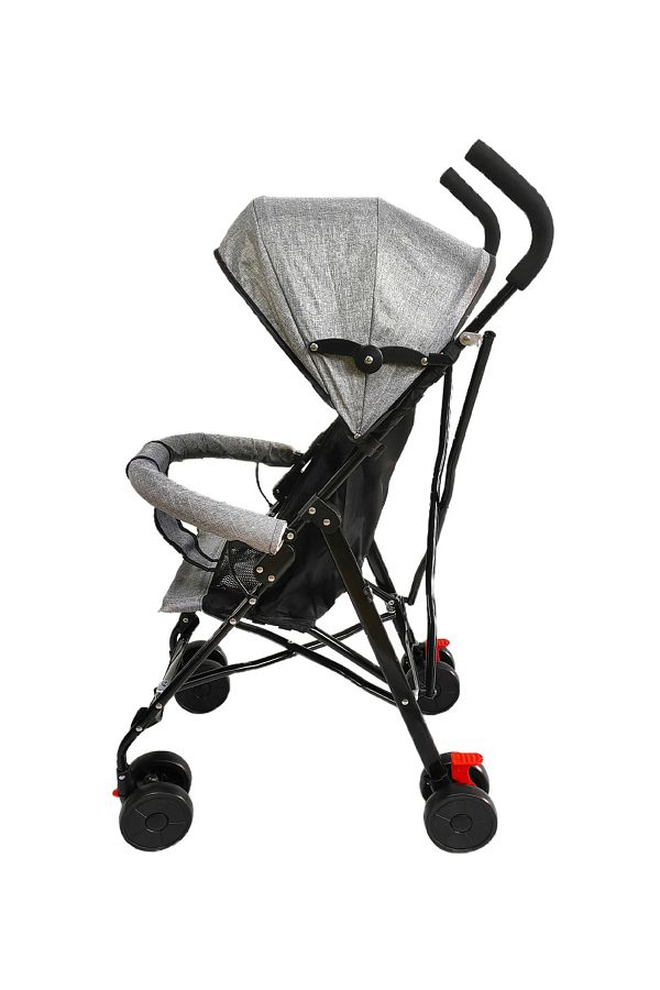 Fab N Funky-Lightweight Stroller - Grey, Adjustable Canopy, Swivel Wheels, Mosquito Net, 0M+ 1