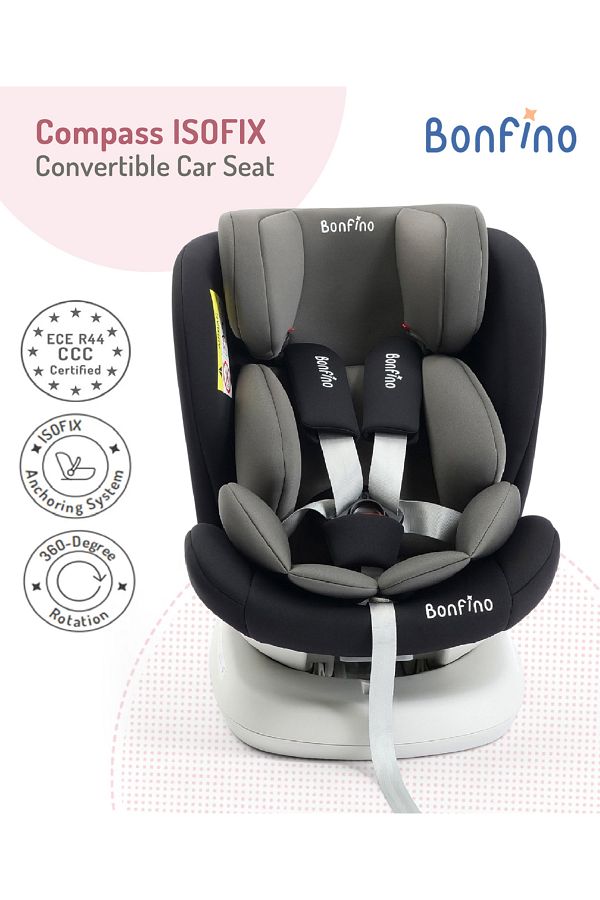 Bonfino-Compass Isofix Convertible Car Seat 0-12 Years, 360Â° Swivel, 5-Point Harness 1