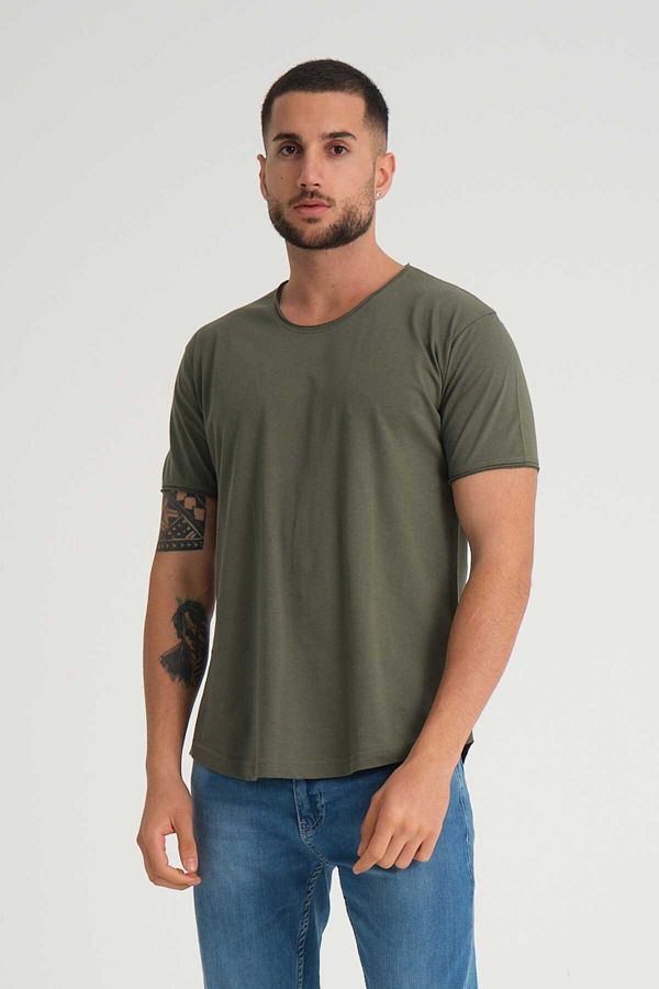 BlackHorn-Men's Wide Neck 100% Cotton Loose T-Shirt 1