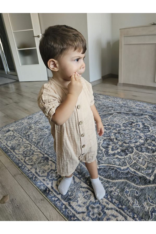 Mini Ropa-بذلة موسلين عضوية قصيرة الأكمام بذلة الصيف الجمل 1