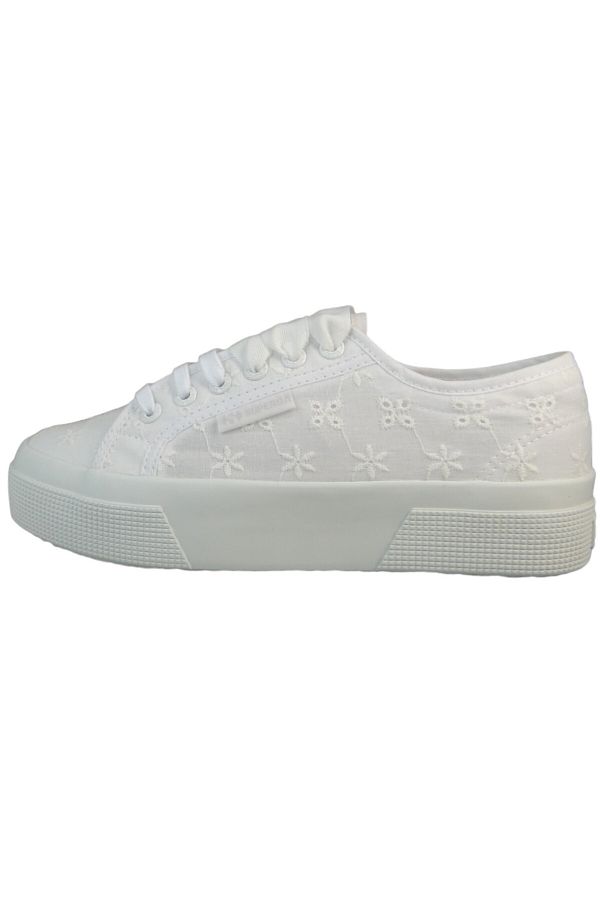 Superga Damen Low Sneaker 2740 Flower Sangallo Low Top S2148KW WeiB A0A Total White Textil Trendyol