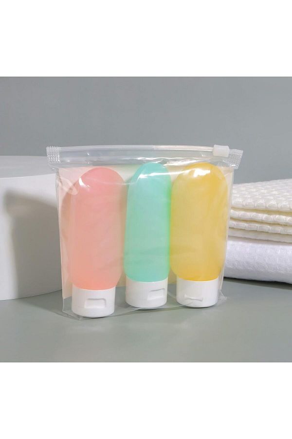 Busstier-Set de 3 sticle de călătorie reîncărcabile - sticle rezistente la scurgeri pentru șampon, loțiune, săpun 1