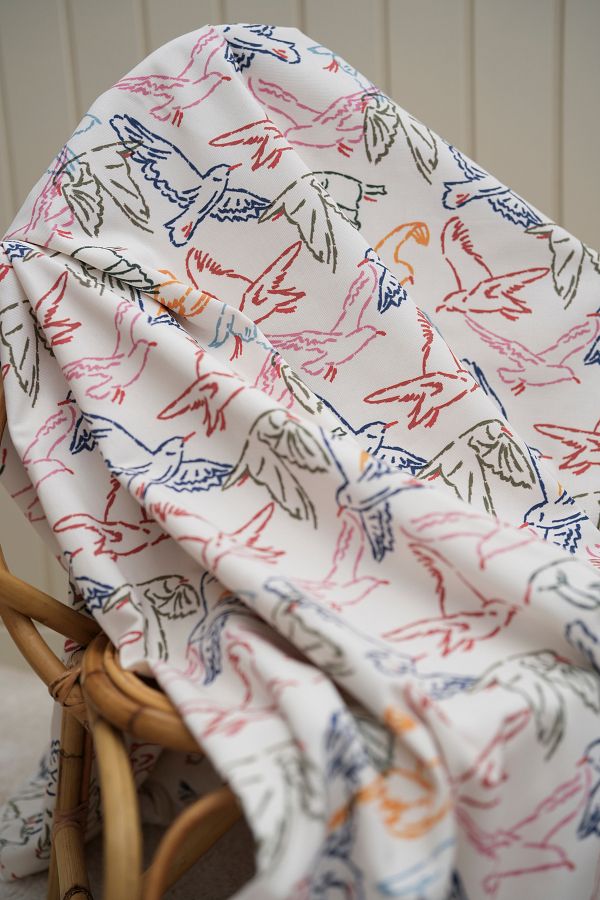 Tuğba Kuğu-Printed Panama Fabric (100% Cotton) |   Colorful Birds 1