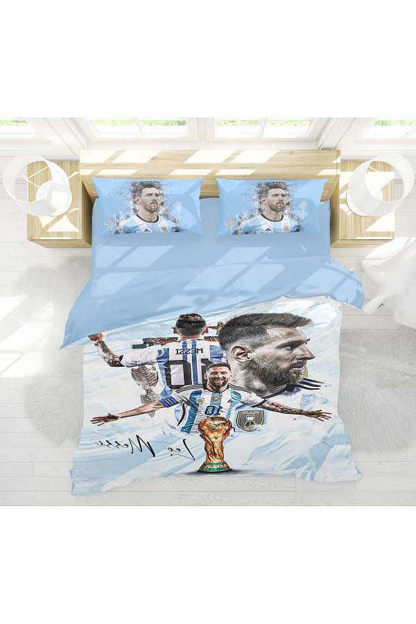 Erays Home-Leo Messi 3D Digital Printed Double Bed Linen Set 1