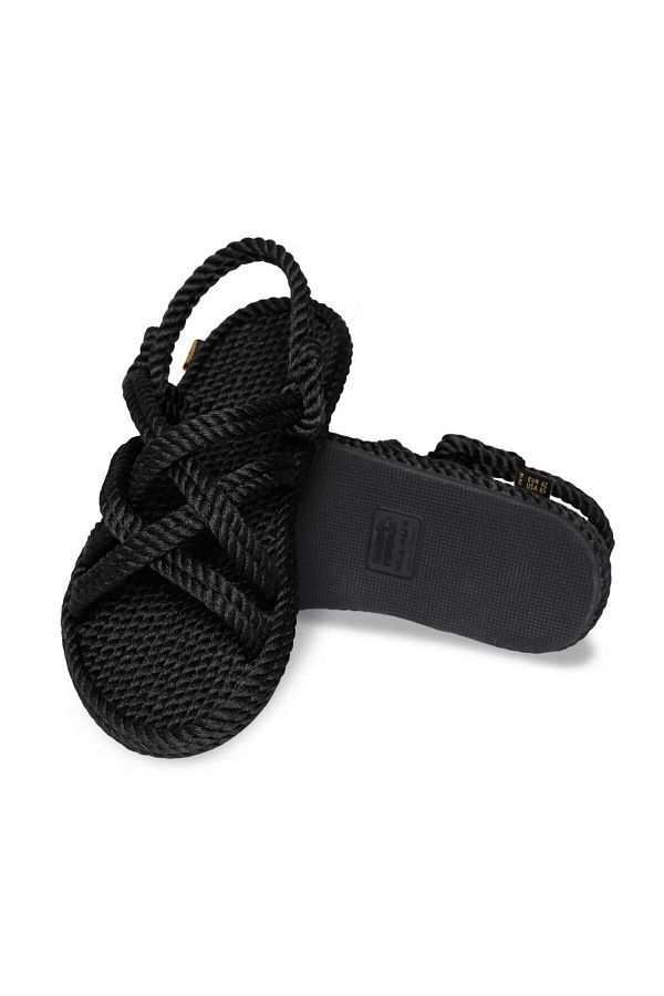 Nomadic Republic-Men's Black Rope Sandals - Bodrum Rubber Sole 1