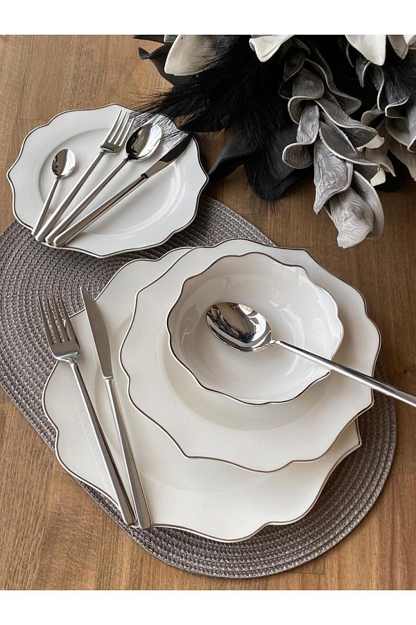 Sembol-Dining Set Negro Silver 24 Pieces for 6 People 1