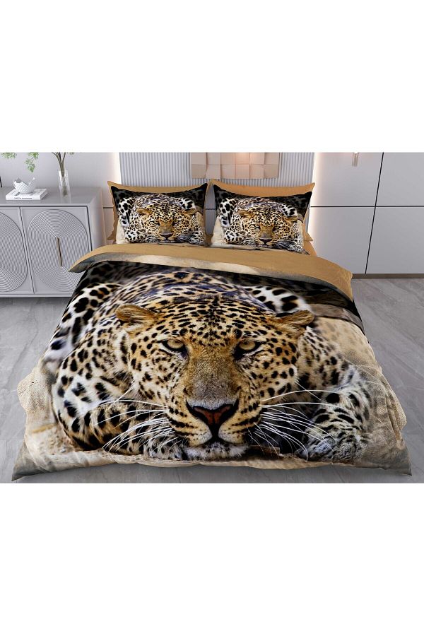 Evimemoda-Set husă pilotă 3D cu model leopard - Imprimare digitală, dublă, 3 dimensiuni - Cod: Leopard 2 1