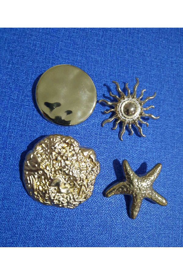 beynaaksesuar-Z.A.R.A Combined Set of 4 Grand Gold Color Buttons, 1