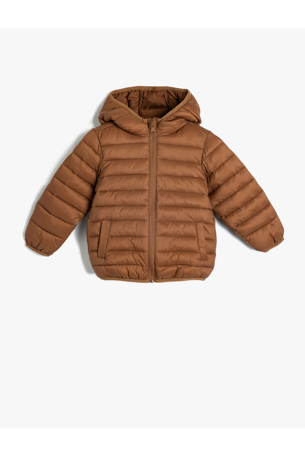 Koton Şişme Mont Kapşonlu Cepli Fermuarlı