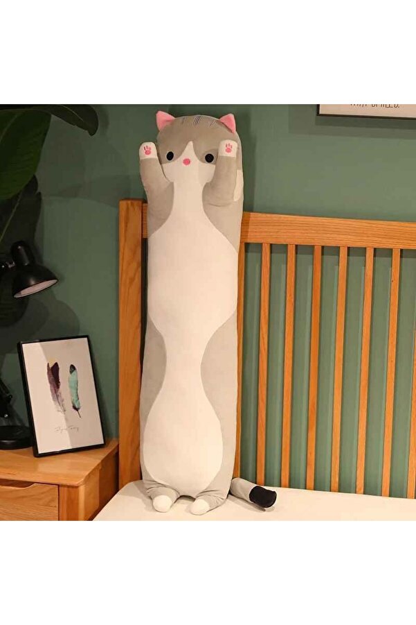 Zigver Kawaii Sevimli Yumuşak Uzun Kedi Yastık Peluş Doğum Günü Hediyesi 50 CM