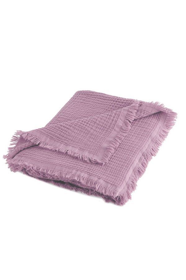 Nuriye Kocakaplan Mürdüm 4katlı Müslin Bebek & Çocuk Müslin Örtü %100 Pamuk 110x115cm