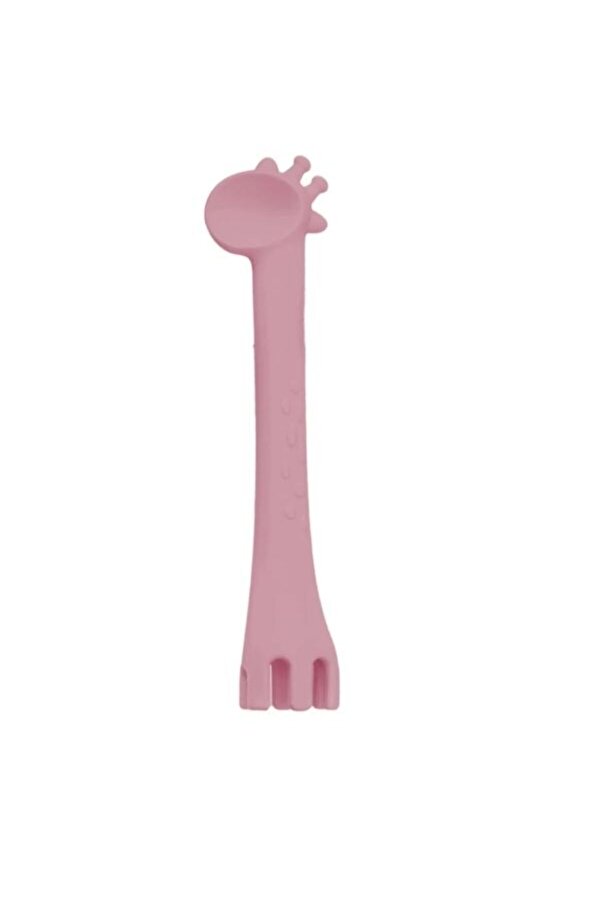 BM Care Çok Amaçlı Mama Çatal Kaşık Zürafa Pembe
