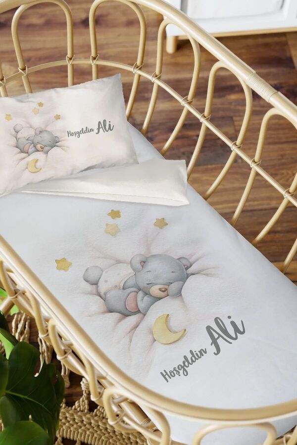 Homamia Isme Özel Anne Yanı 60x100 Beşik Uyku Nevresim Takımı