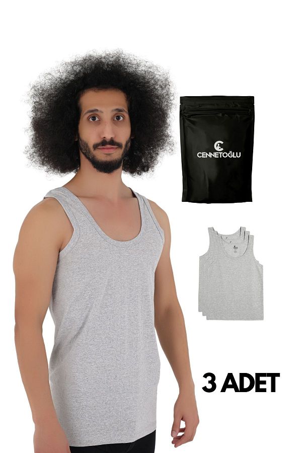 CENNETOĞLU-Men's Cotton Tank Top - Pack of 3 1