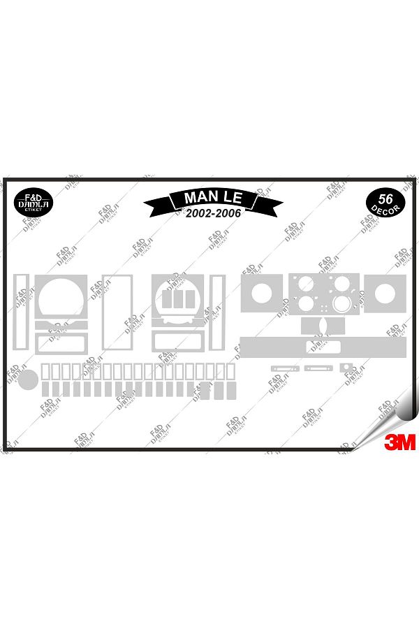 FD Damla Etiket-Man LE 2002-2006 Κονσόλα γαντιών Διακοσμητικό σετ μαόνι με επένδυση 56 τεμαχίων ασημί 1