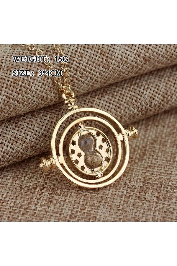 FG KONNİCHİWA-Harry Potter Hermione Time Turner - Glass Necklace, Toys Keychain Earrings, Time Changer Necklace 1