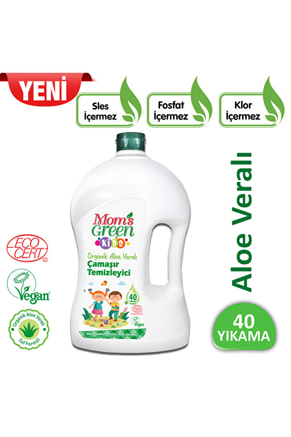 Mom's Green 1500 ml Kids Çamaşır Temizleyici Organik Aloeveralı ( 40 Yıkama )