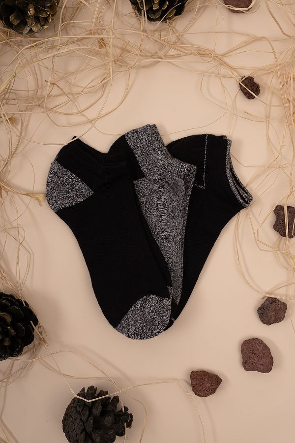 HİTRA-Set of 3 Bamboo Bottom Towel Seamless Booties Socks 1