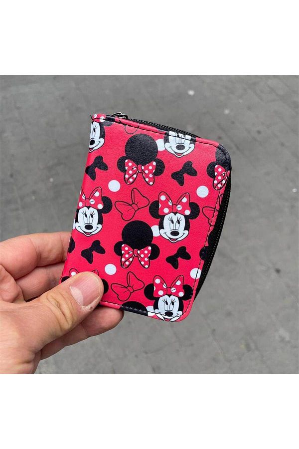Köstebek-Portofel scurt Minnie Mouse Collage Roșu 1