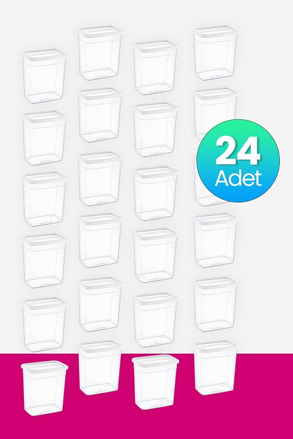Smartware-2350 ml White Rectangular Storage Container - Set of 24 1