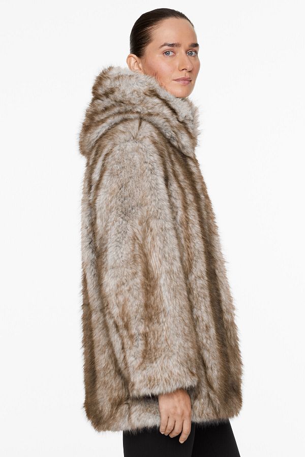 今日のみ値下げ　ORGUE オルグ Loose fur coat【Beige】 4th & Reckless oversized tie waist faux fur maxi coat in